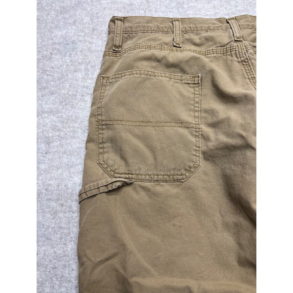 Wrangler Lined Tan Workwear Distressed Carpenter Pants 34 X 30 - Picture 6 of 13